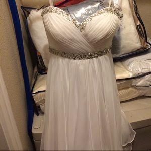 Strapless White Formal Dress